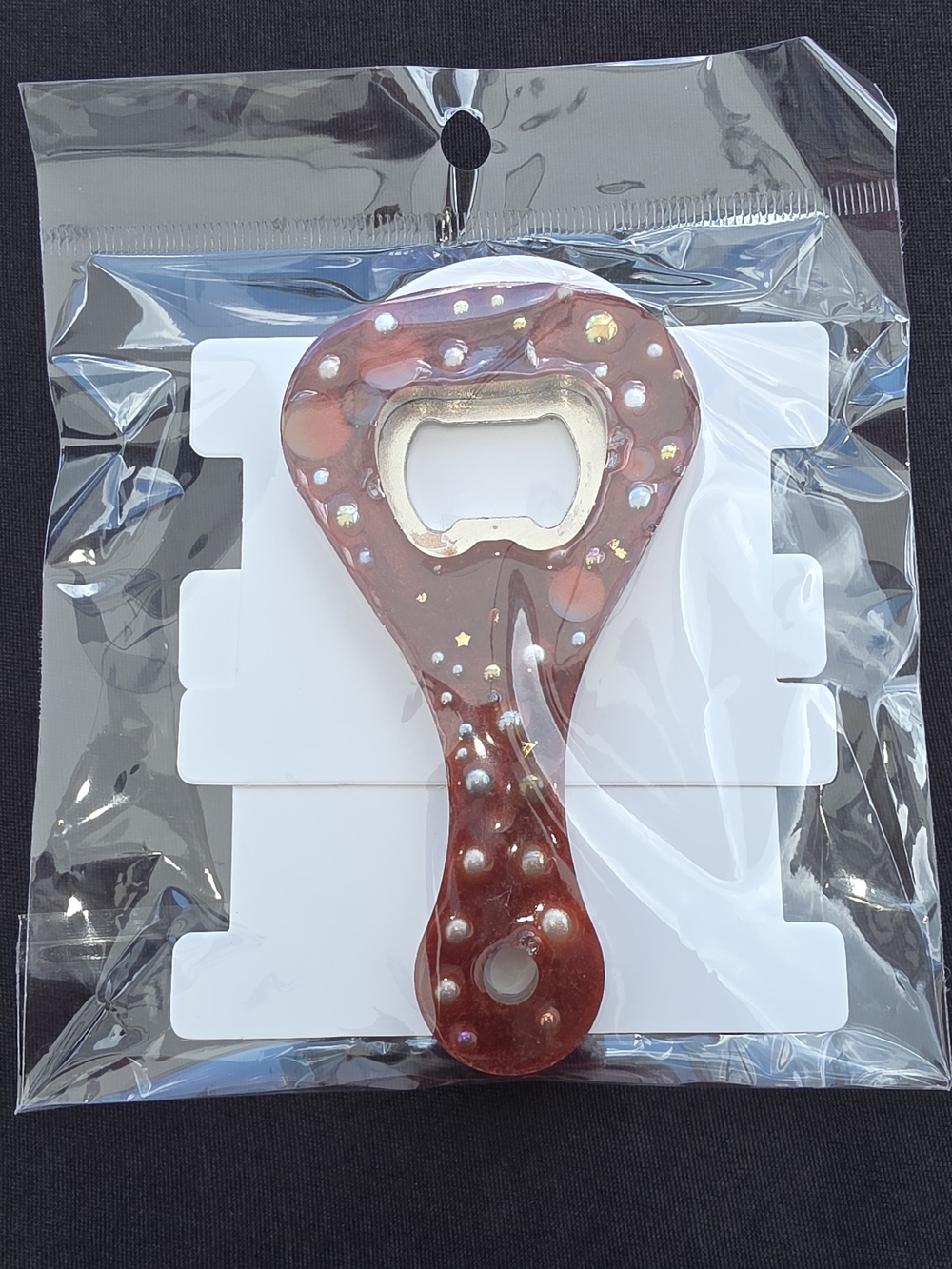 handcrafted Decorative Bottle Opener - Red Sparkle